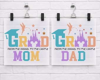 Disney Graduate 2026 DTF, Disney Grad Ready to Press, Disney Grad Mom, Disney Grad Dad Iron On, Disney Family Squad Graduation Heat Press