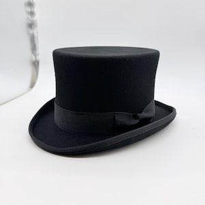 Victorian Black Wool Top Hat crown 12.5cm and l Brim 4.5cm