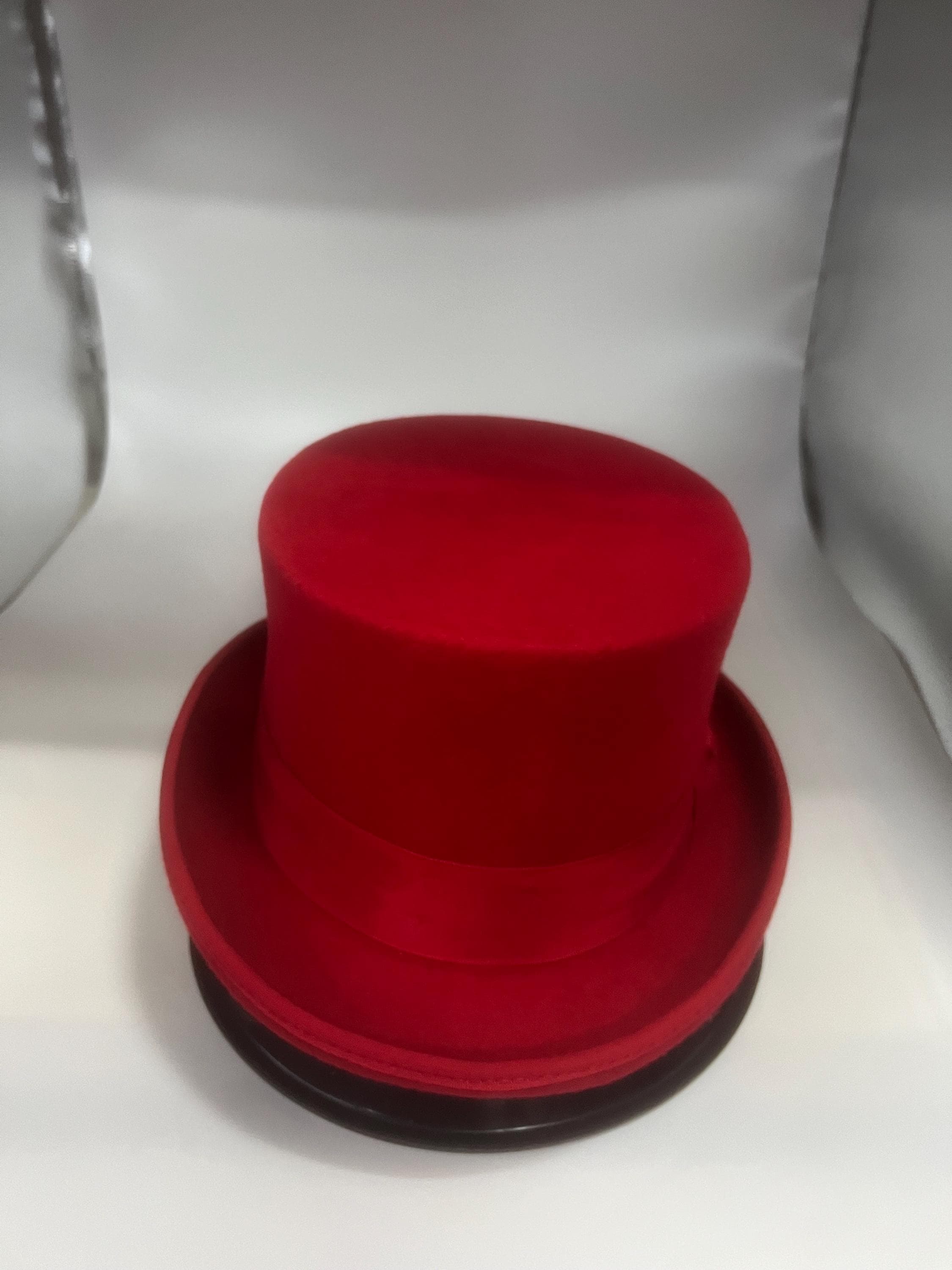 Red Wool Top Hat, Ribbon Detail - Classic Unisex Design - Etsy