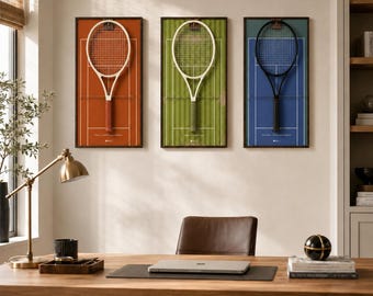 Tennis Racket Display Frame (Clay court) – Grand Slam Wall Art, Sports Memorabilia (Frame ONLY)