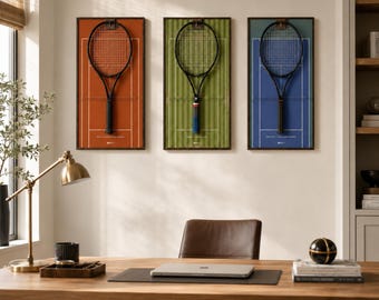 Tennis Racket Display Frame (Clay court) – Grand Slam Wall Art, Sports Memorabilia (Frame ONLY)