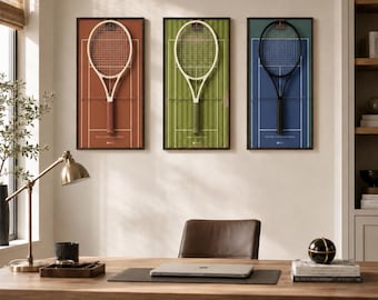 Tennis Racket Display Frame (Clay court) – Grand Slam Wall Art, Sports Memorabilia (Frame ONLY)