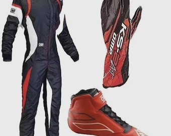 OMP Racing Suit, Shoes, Gloves Set, CIK/FIA Level 2 Certified with gift (Balaclava)