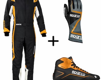 Sparco Racing Suit, Shoes, Gloves, with gift (Balaclava) CIK/FIA Level 2 Approved