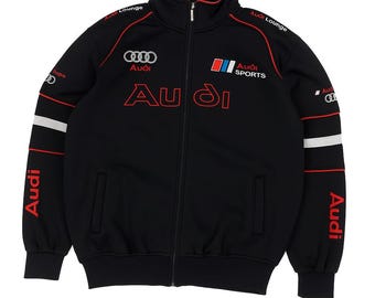 Adult Vintage Audi Embroidery Racing Jacket with free (Gift Balaclava)
