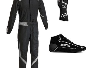 Sparco Racing Suit, Shoes, Gloves, with gift (Balaclava) CIK/FIA Level 2 Approved