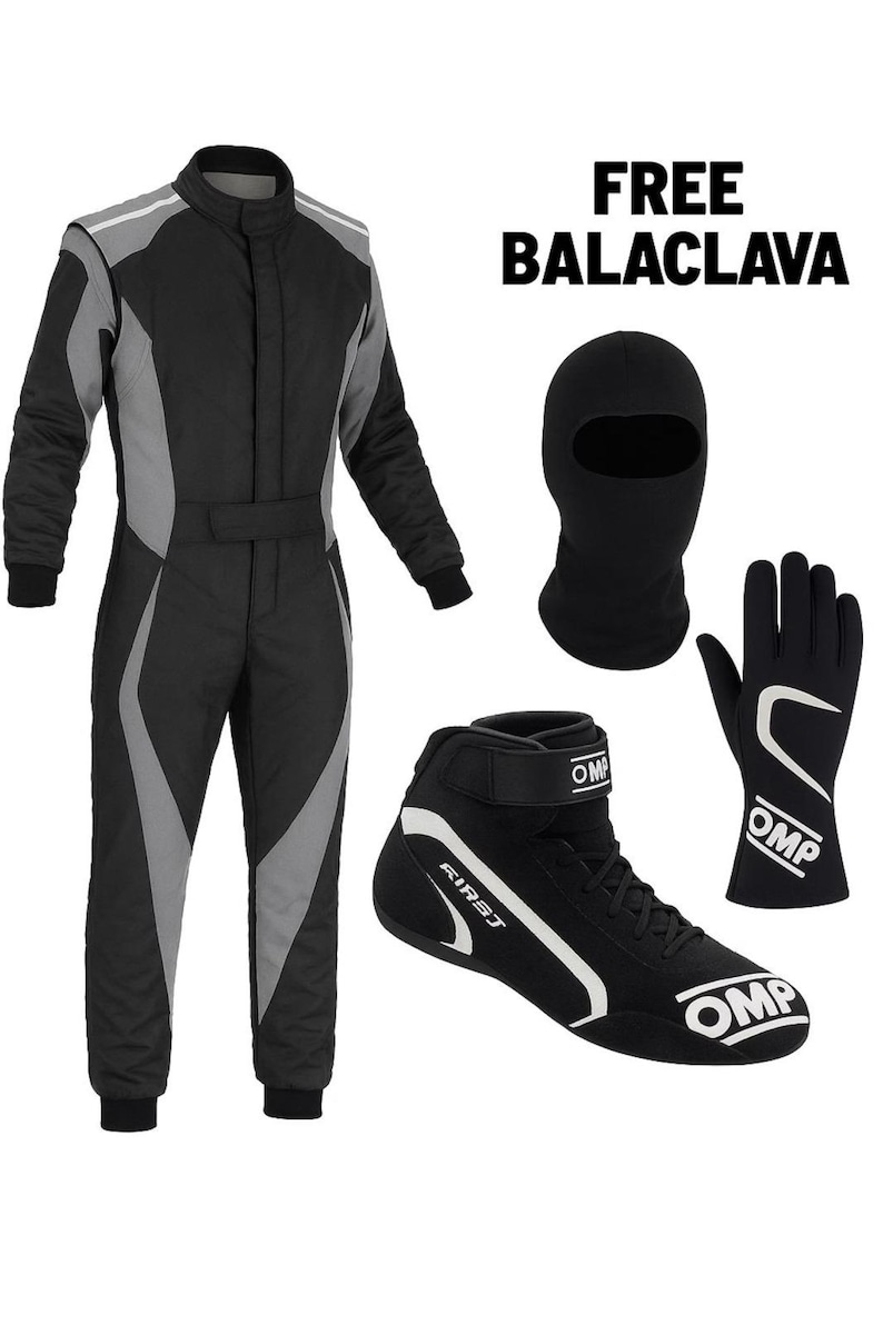 OMP racingställ, skor, handskar, CIK/FIA nivå 2-certifierad med gåva (balaklava) bild 1