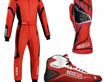 Sparco Racing Suit, Shoes, Gloves, with gift (Balaclava) CIK/FIA Level 2 Approved
