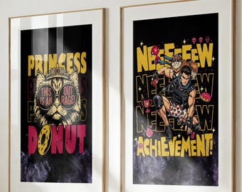 Dungeon Crawler Carl Poster Set of 2 Princess Donut Wall Art Gamer Room Decor Book Lover Gift