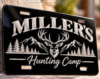 Personalized Front License Plate, Custom Laser Engraved License Plate, Black Aluminum Car Tag, Custom Name Plate, Gift for Him