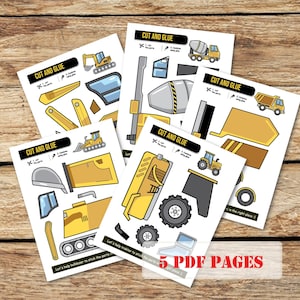 Recurso de aprendizaje: recortar y pegar, actividad manual Montessori para niños, desarrolla habilidades de corte, archivo digital.