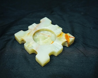 Handmade Marble Ashtray | Natural Onyx Stone Decor |