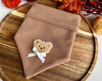 Teddy Bear Pet Bandana - knit pet scarf - All seasons