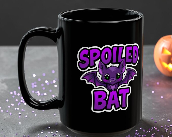 Spoiled Bat Mug 15oz Goth Coffee Cup - Dark Feminine Aesthetic - Cute Gothic - Alternative Lifestyle Drinkware