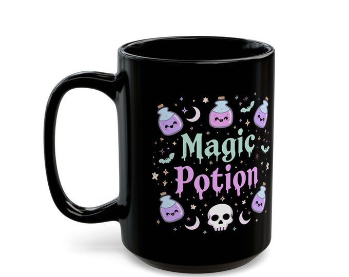 Magic Potion Mug: 15oz Kawaii Pastel Goth Coffee Cup
