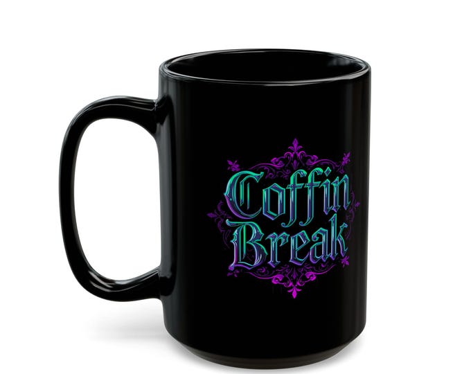 Coffin Break 15 oz Coffee Mug Goth Gift