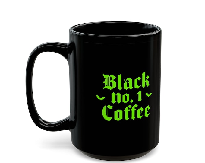 Black No. 1 Coffee Mug: Gothic Music Lover Gift, 15 oz