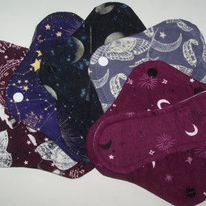 Flannel  panty liners with wings 8 inches in assorted prints