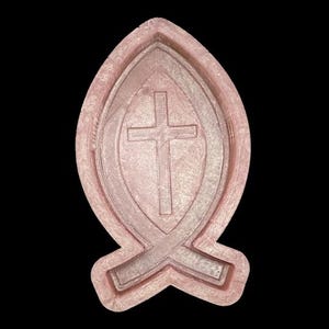 Ichthys Jesus fish cross silicone mold for freshies, baking, resin, crafts car freshener cakes cookies decorations