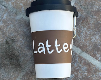 Soporte para bolsas de desechos de perro con forma de taza de café