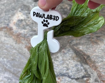 Personalized Dog Bone Poop Bag Holder | Hands Free Carrier | 3D Printed Waste Carrier