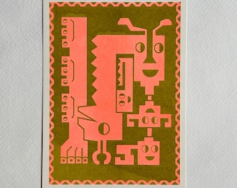 Riso Print - Connected 5" x 7"