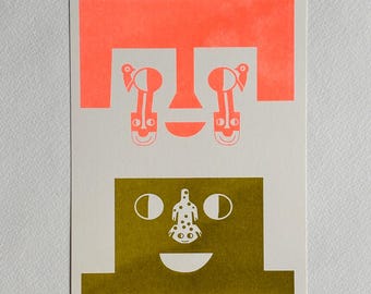 Riso Print - You and I 5" x 7"