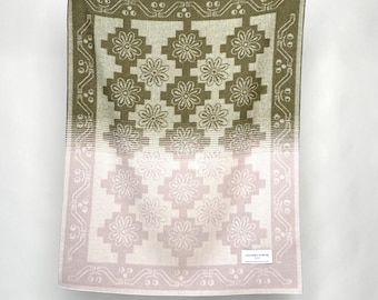 Flowering fields” Baby Alpaca Blanket - Pink / Green