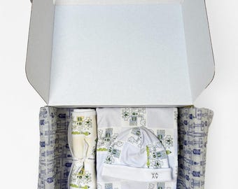 Newborn 3 pc Gift Set w Gift Box- "Protection Jaguar" GREEN