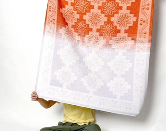 Flowering fields” Baby Alpaca Blanket - Burnt Sienna / Lilac