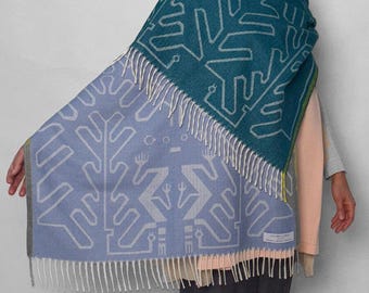 SHAWL - Baby Alpaca DUO BLUE