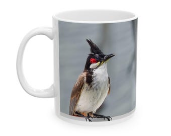 Bird Mug - Red-Whiskered Bulbuls Ceramic Coffee Mug