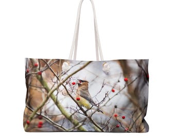 Bird Bag - Cedar Waxwing Weekender Tote Bag