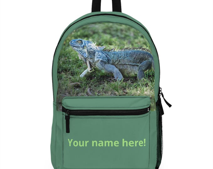 Featured listing image: Critter Pack - Iguana Backpack | Personalized Name Text