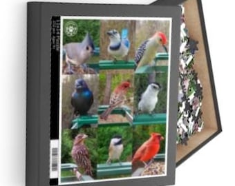 Bird Puzzle - Feeder Visitors Bird Collage Photo Jigsaw Puzzle