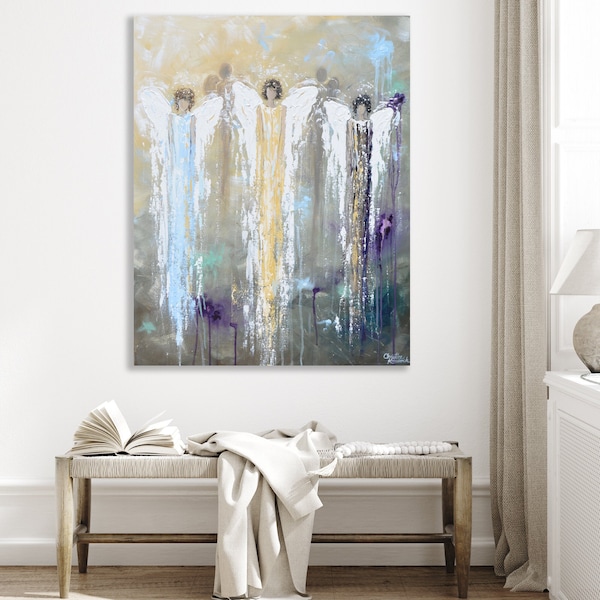 Angels of Grace Art: Modern Spiritual Giclée Print or Canvas