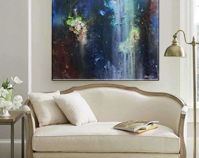 GICLEE PRINTS Art Abstract Painting Modern Blue Canvas Print Etsy