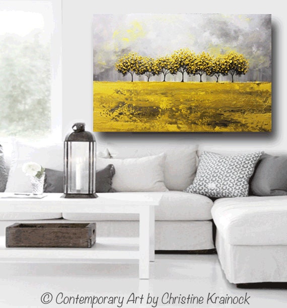 Decor Large Size Canvas Paintings Wall Art Gold Tree Painting Wall