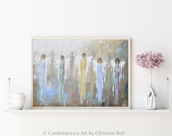 Guardian Angels Giclee Print: Abstract Angel Wings Wall Art by Christine Bell
