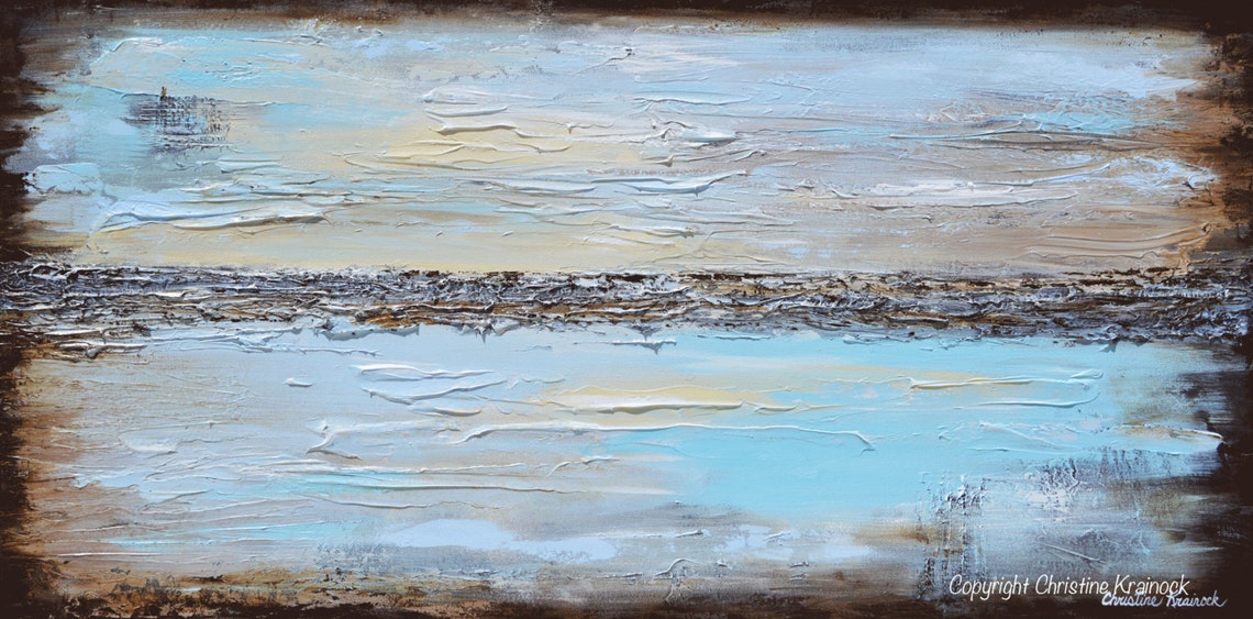 ART PRINT Abstract Painting Blue Giclee Print Modern Large Etsy