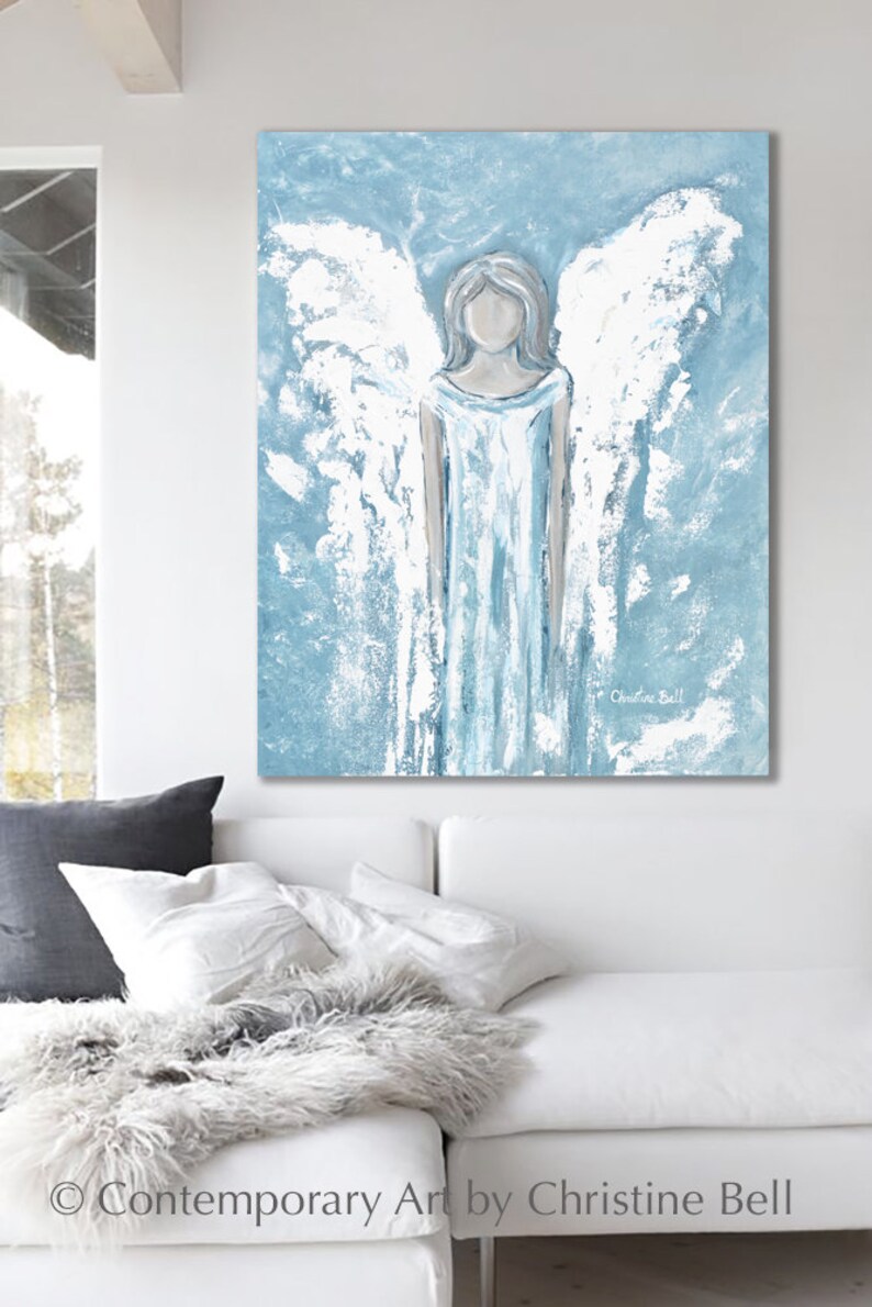 ORIGINAL Art Abstract Angel Painting Acrylic Painting Guardian Etsy