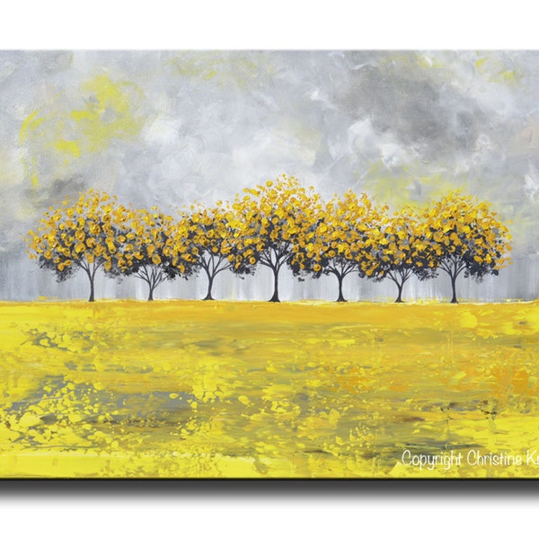 Yellow and Gray Wall Art Etsy