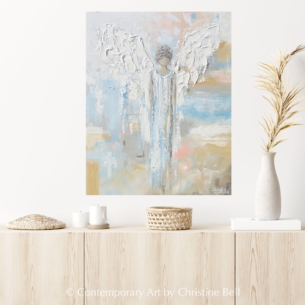 Engelflügel Abstrakte Malerei: Spirituelle Dekoration, Giclée-Druck oder Leinwand