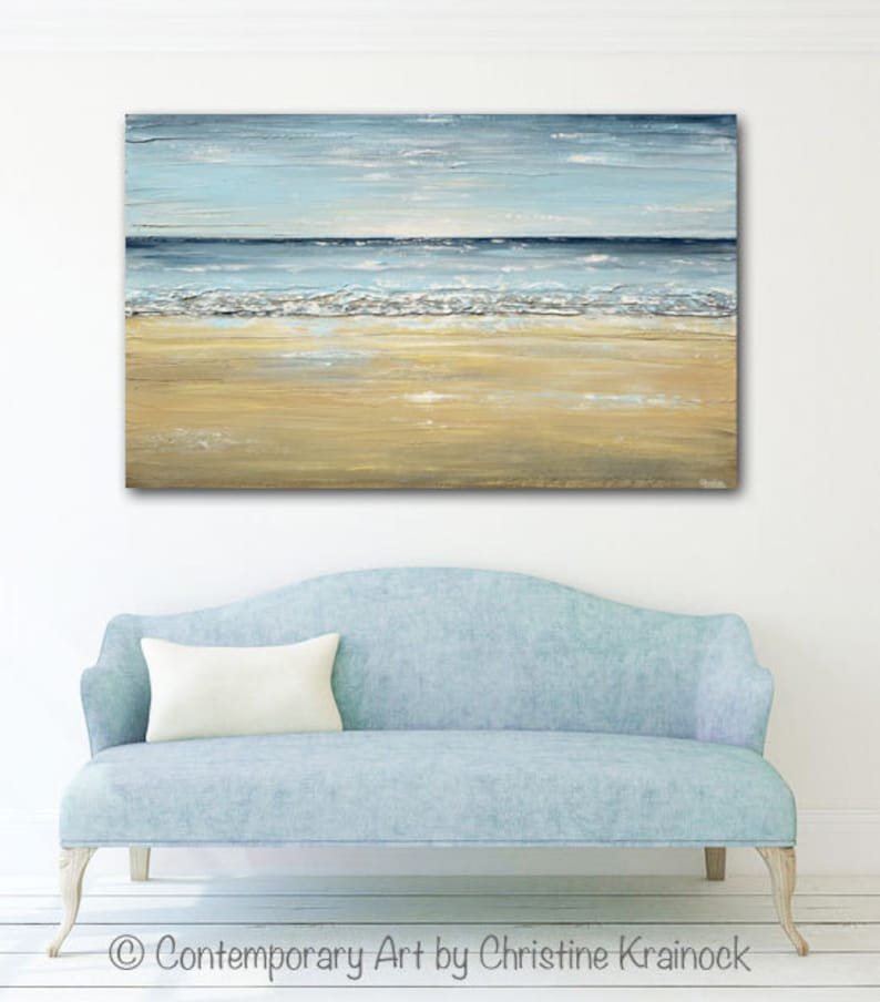 Abstract Beach Art Coastal Decor Beach Painting Giclee Print Sea Life Artwork
