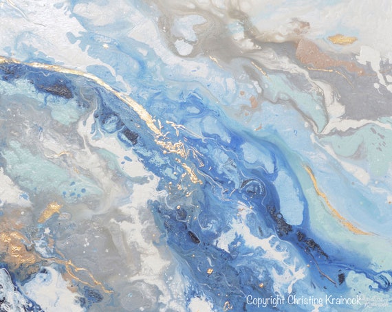 448-5/"x 7/" ORIGINAL CANVAS FINE ART PRINT SEASCAPE Ocean Walls Waves Rough Sea