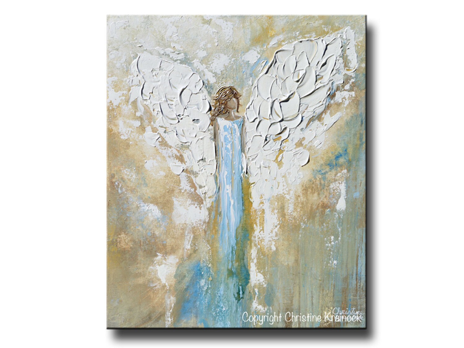 Kunst ANGEL WINGS BLUE CANVAS PICTURE PRINT WALL ART HOME DECOR