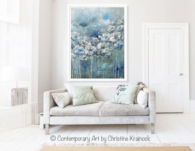 GICLEE PRINT Art White Grey Abstract Painting Modern Neutral Wall Art –  Contemporary Art by Christine