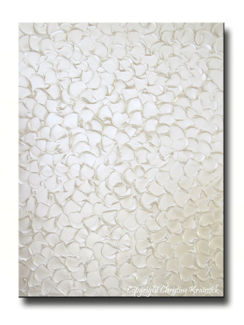 Original Painting Textured White Abstract Painting Neutral Artwork Large Art Iridescent Pearl White Wall Art Elegant Home Decor Minimalist image 7