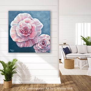 GICLEE PRINTS Art Pink Flowers Abstract Painting Spring Floral Rose Bouquet Home Wall Decor Canvas Print Rose Gold Blush Love Gift Christine image 3