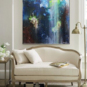 Blue Abstract Giclee Print: Modern Urban Canvas Wall Art